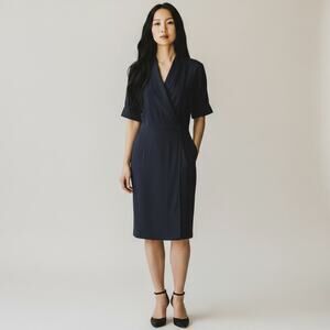 MM LaFleur Black The Tory Dress LBD Wrap Size 6